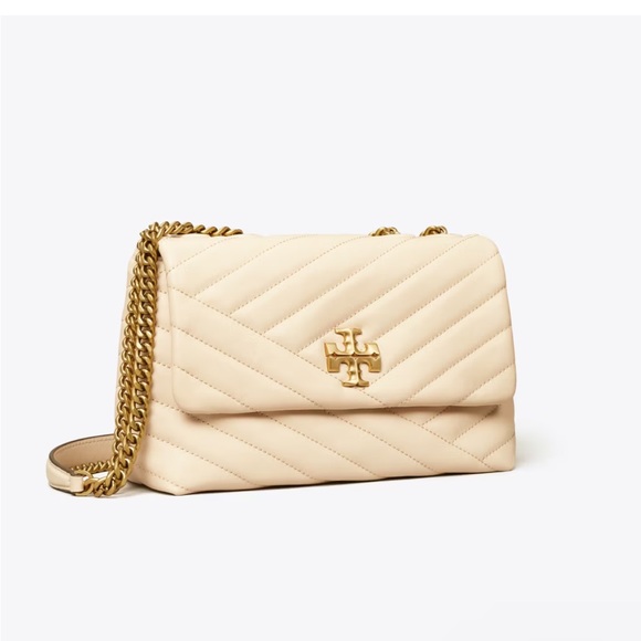 Tory Burch small Kira chevron convertible shoulder bag in cream white - Picture 13 of 16